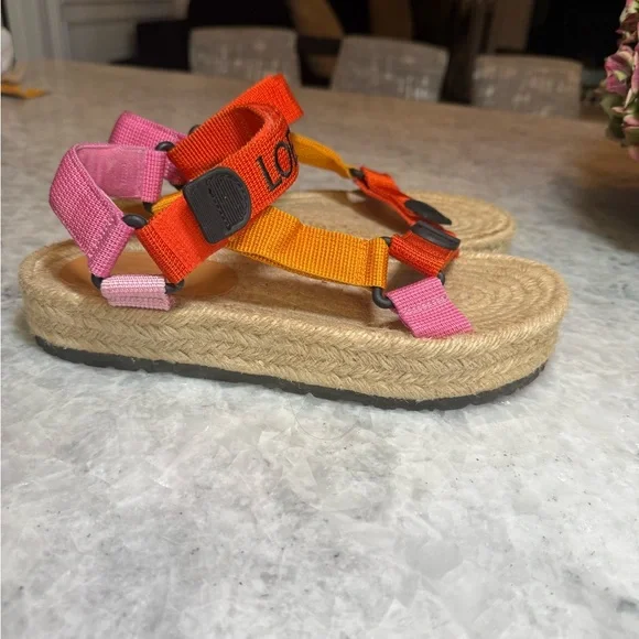 Loewe x Paula Ibiza strappy Espadrille sandals women size 37 platformcomfortable - Picture 2 of 7